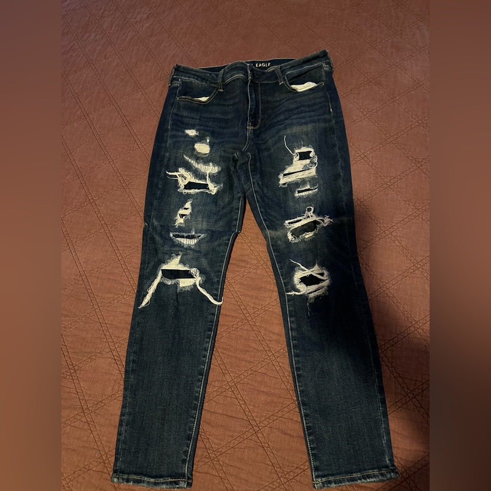 American Eagle distressed jeggings 14 Regular AE